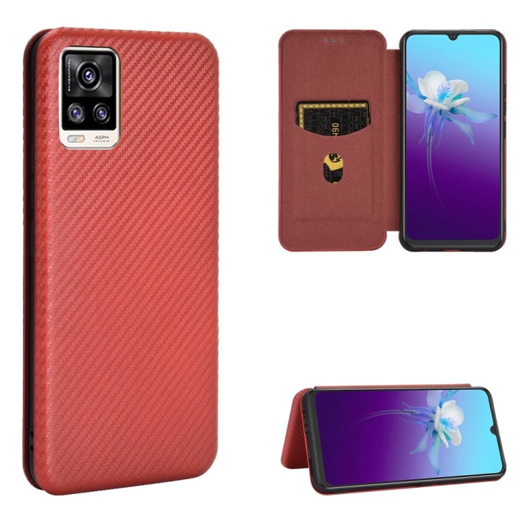 For vivo V20 4G (Indian Version) Carbon Fiber Texture Horizontal Flip TPU + PC + PU Leather Case with Card Slot