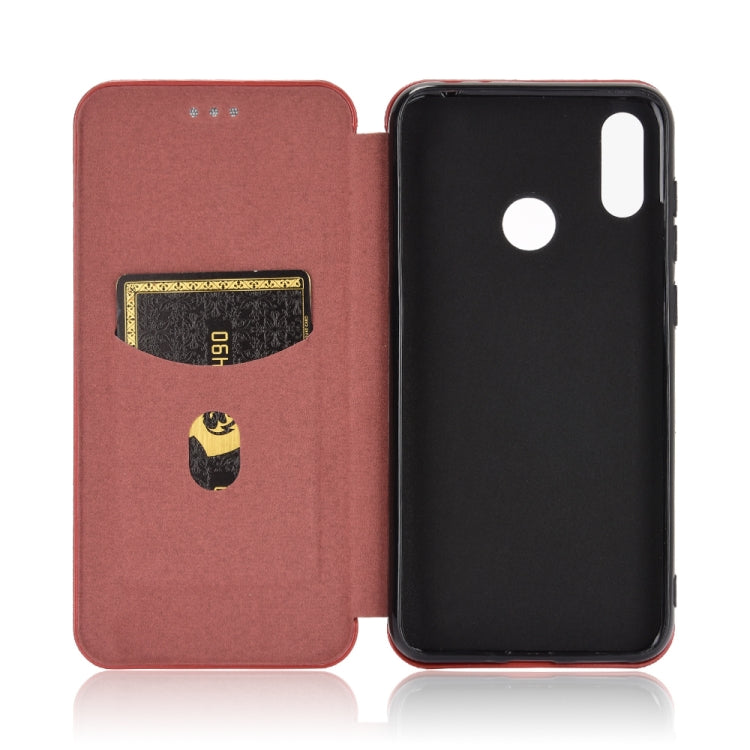 For Asus Zenfone Max (M2) ZB633KL Carbon Fiber Texture Horizontal Flip TPU + PC + PU Leather Case with Card Slot