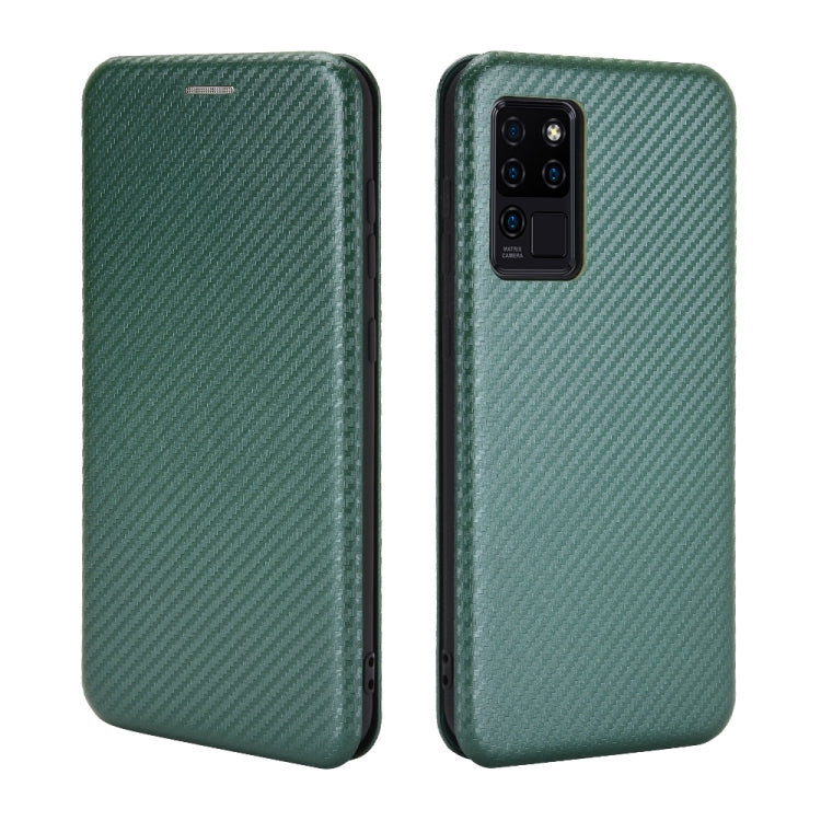 For Oukitel C21 Carbon Fiber Texture Horizontal Flip TPU + PC + PU Leather Case with Card Slot