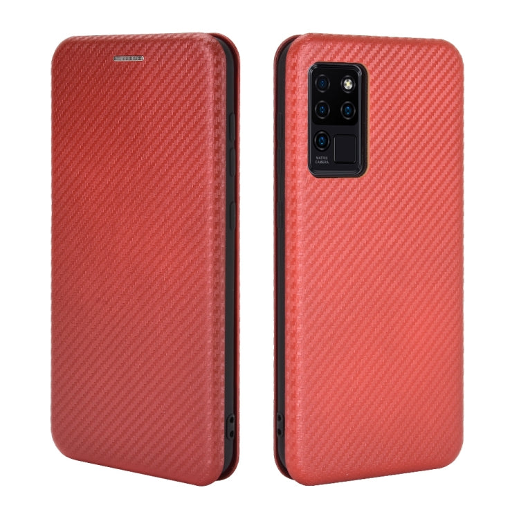 For Oukitel C21 Carbon Fiber Texture Horizontal Flip TPU + PC + PU Leather Case with Card Slot