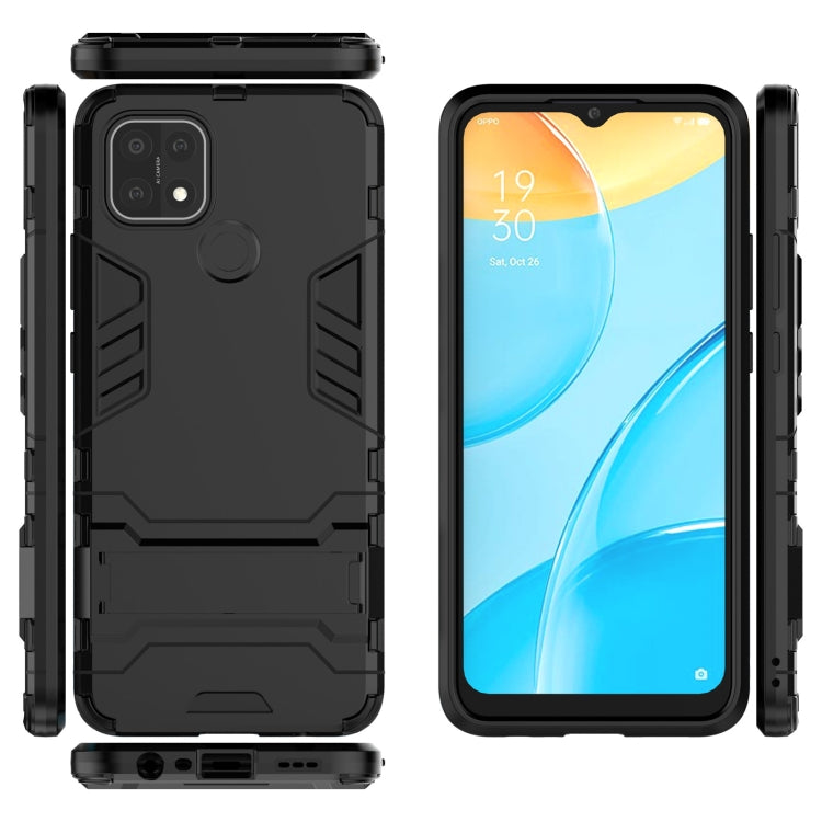 For OPPO A15 Shockproof PC + TPU Protective Case with Hidden Holder