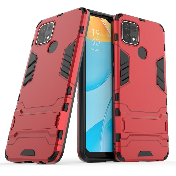 For OPPO A15 Shockproof PC + TPU Protective Case with Hidden Holder