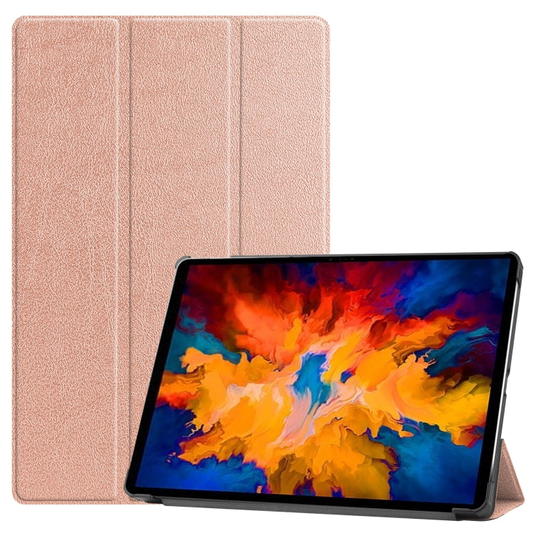 For Lenovo Tab P11 Pro (TB-XJ706F) Custer Texture Horizontal Flip Leather Case with Three-folding Holder & Sleep / Wake-up Function