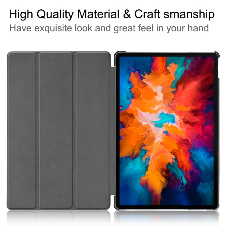 For Lenovo Tab P11 Pro (TB-XJ706F) Custer Texture Horizontal Flip Leather Case with Three-folding Holder & Sleep / Wake-up Function