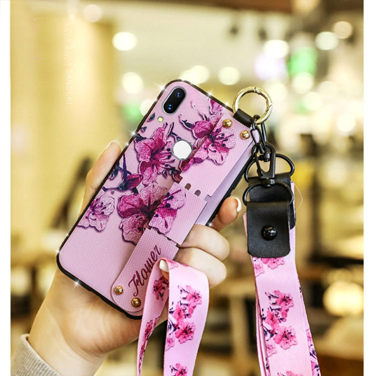 Fashion Cloth Texture TPU Protective Case with Wristband & Holder & Lanyard For Huawei Mate 20