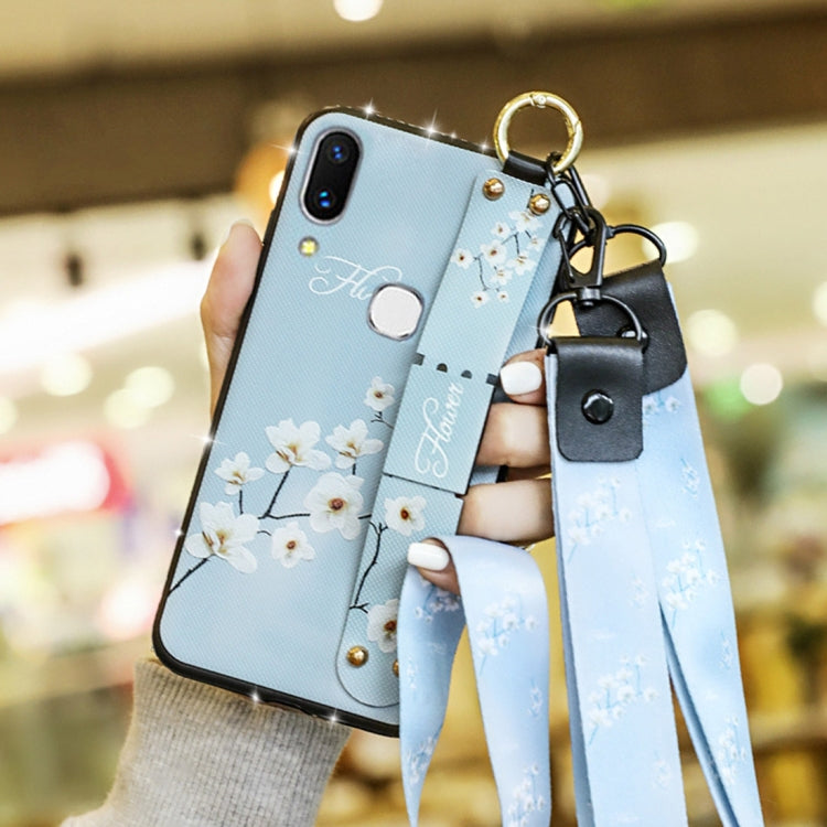 Fashion Cloth Texture TPU Protective Case with Wristband & Holder & Lanyard