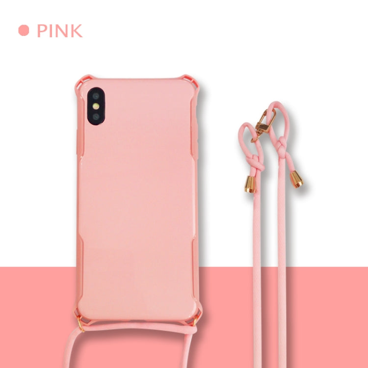 Colorful Candy Shockproof PET Back Cover+ TPU Frame Phone Protective Case With Lanyard Neck Strap Rope(Adjustable length: 113CM) For Huawei P30