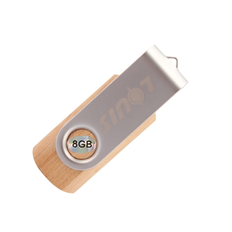 LOUIS 8GB USB 2.0 Mini Rotatable Wooden Flash Disk Drive for Laptop and PC Computer