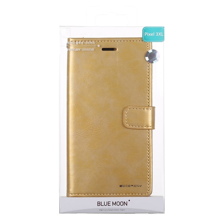 GOOSPERY BLUE MOON DIARY Crazy Horse Texture Horizontal Flip Leather Case for Google Pixel 3 XL, with Holder & Card Slots & Wallet