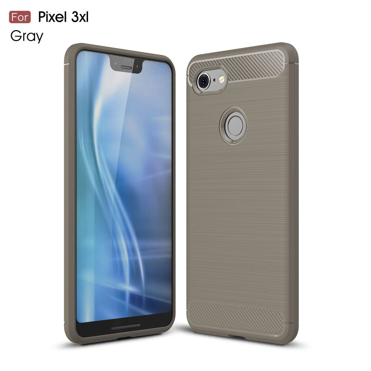 Brushed Texture Carbon Fiber Shockproof TPU Case for Google Pixel 3 XL
