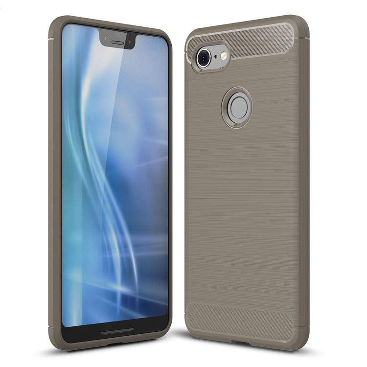 Brushed Texture Carbon Fiber Shockproof TPU Case for Google Pixel 3 XL