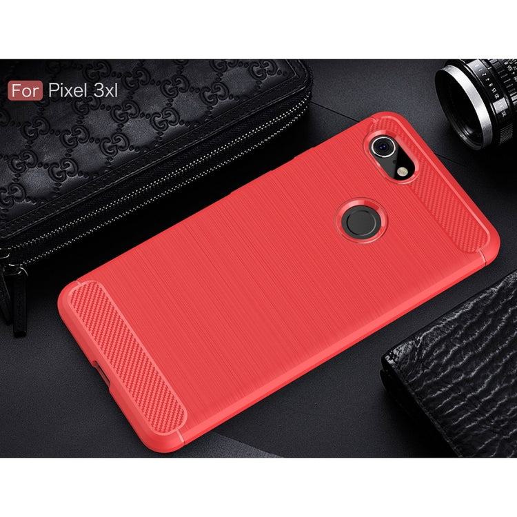 Brushed Texture Carbon Fiber Shockproof TPU Case for Google Pixel 3 XL