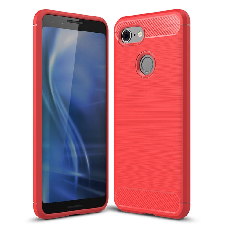 Brushed Texture Carbon Fiber Shockproof TPU Case for Google Pixel 3