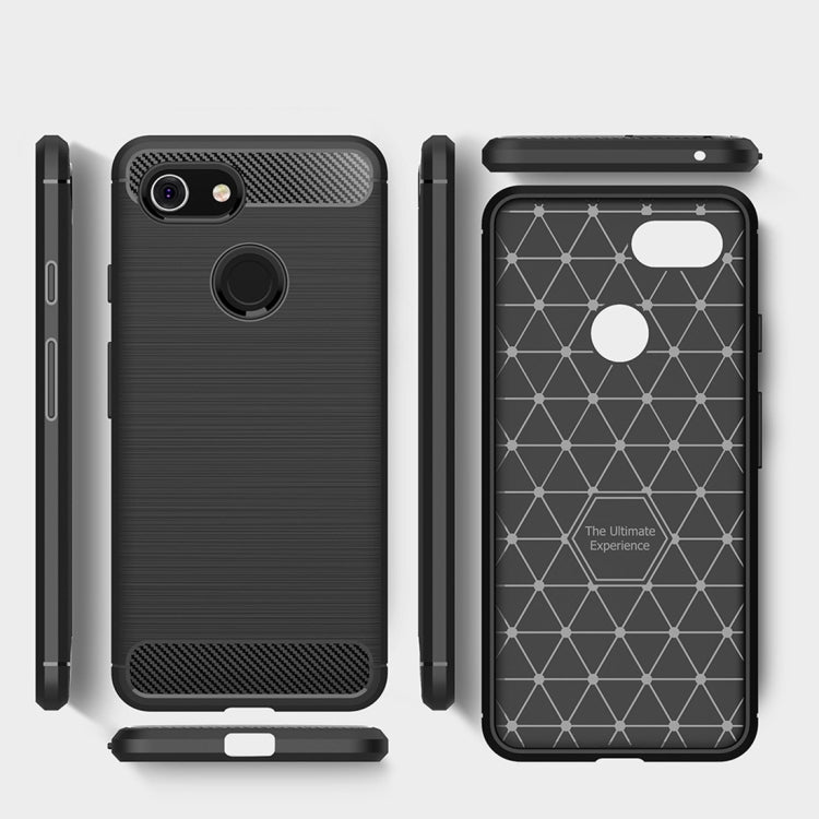 Brushed Texture Carbon Fiber Shockproof TPU Case for Google Pixel 3