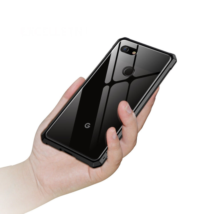 Snap-on Aluminum Frame and Tempered Glass Back Plate Case for Google Pixel 3