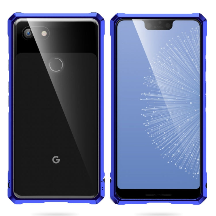 Snap-on Aluminum Frame and Tempered Glass Back Plate Case for Google Pixel 3XL