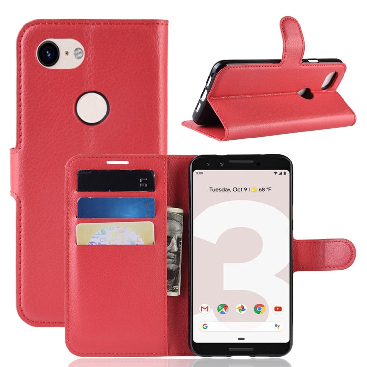 Litchi Texture Horizontal Flip Leather Case for Google Pixel 3 Lite, with Wallet & Holder & Card Slots