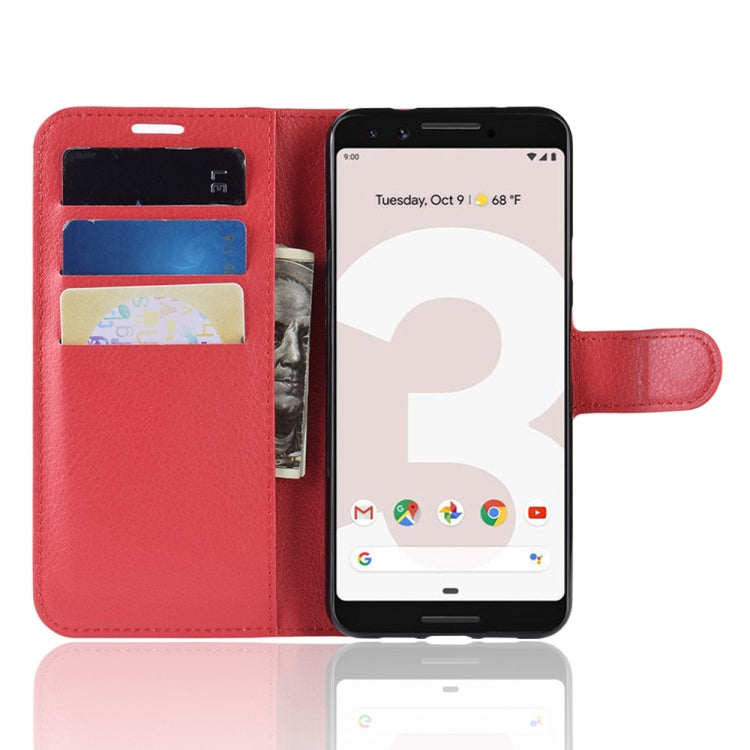 Litchi Texture Horizontal Flip Leather Case for Google Pixel 3 Lite, with Wallet & Holder & Card Slots