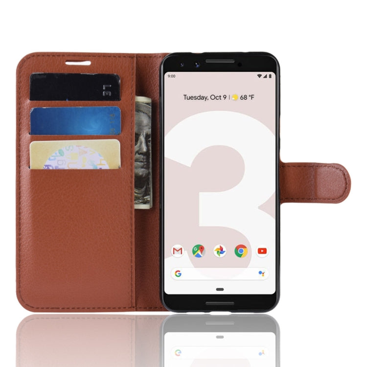 Litchi Texture Horizontal Flip Leather Case for Google Pixel 3 Lite, with Wallet & Holder & Card Slots