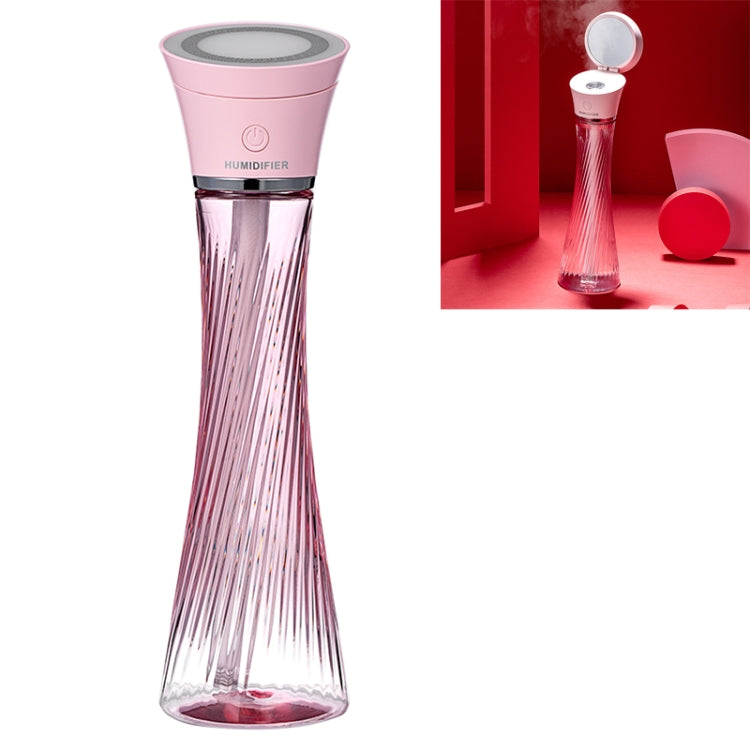 USB Car Transparent Magic Tower Small Waist Humidifier with Vanity Mirror & LED Light, Capacity: 250mL