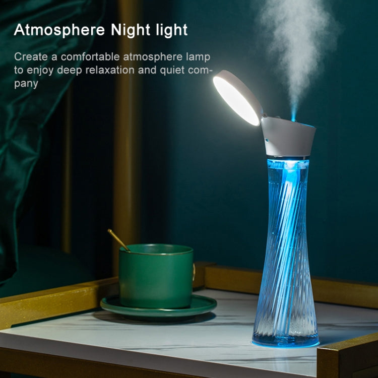 USB Car Transparent Magic Tower Small Waist Humidifier with Vanity Mirror & LED Light, Capacity: 250mL