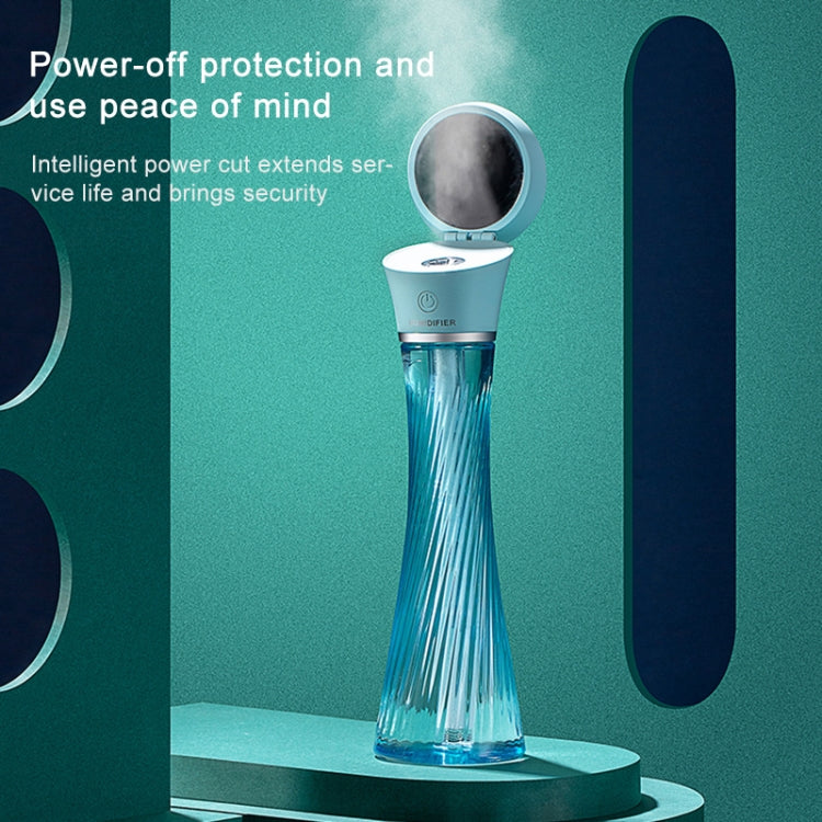 USB Car Transparent Magic Tower Small Waist Humidifier with Vanity Mirror & LED Light, Capacity: 250mL