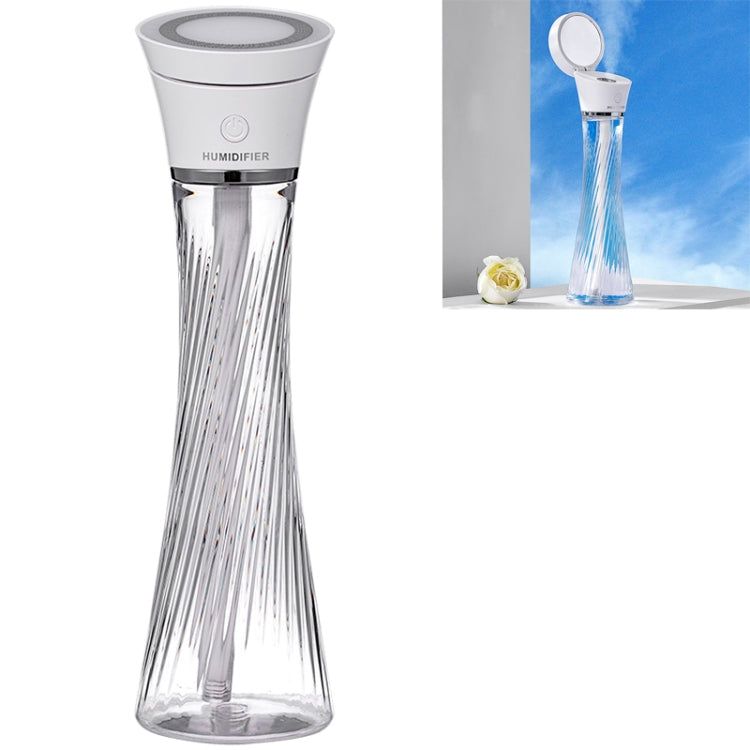 USB Car Transparent Magic Tower Small Waist Humidifier with Vanity Mirror & LED Light, Capacity: 250mL