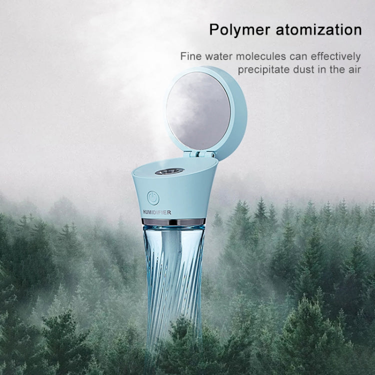 USB Car Transparent Magic Tower Small Waist Humidifier with Vanity Mirror & LED Light, Capacity: 250mL
