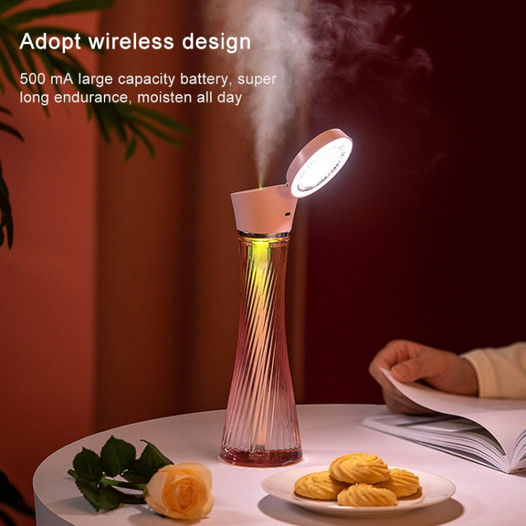 USB Car Transparent Magic Tower Small Waist Humidifier with Vanity Mirror & LED Light, Capacity: 250mL
