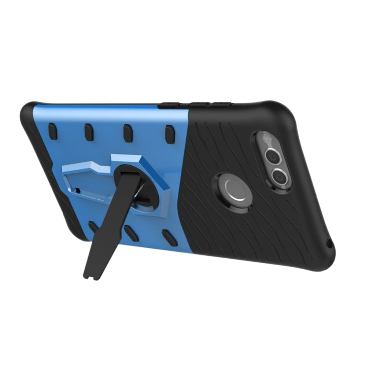 For Huawei Honor 7X PC + TPU Dropproof Sniper Hybrid Protective Back Cover Case with 360 Degree Rotation Holder