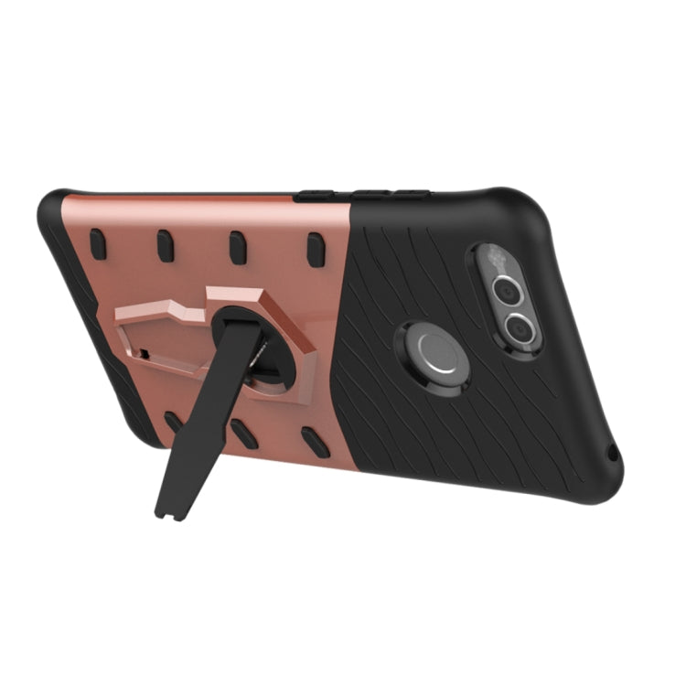 For Huawei Honor 7X PC + TPU Dropproof Sniper Hybrid Protective Back Cover Case with 360 Degree Rotation Holder