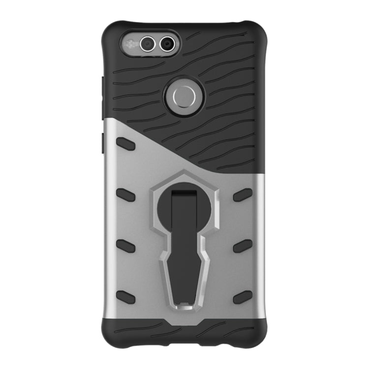 For Huawei Honor 7X PC + TPU Dropproof Sniper Hybrid Protective Back Cover Case with 360 Degree Rotation Holder