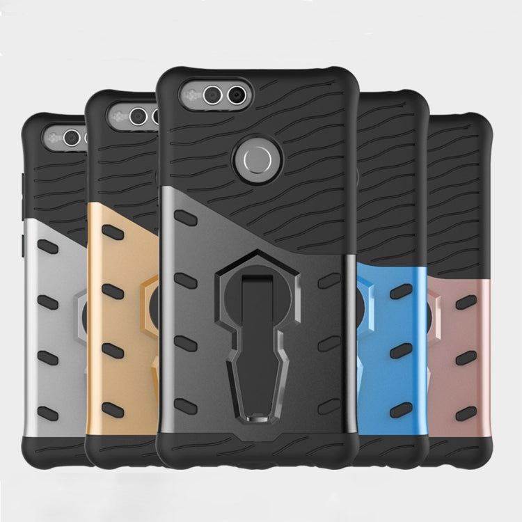 For Huawei Honor 7X PC + TPU Dropproof Sniper Hybrid Protective Back Cover Case with 360 Degree Rotation Holder