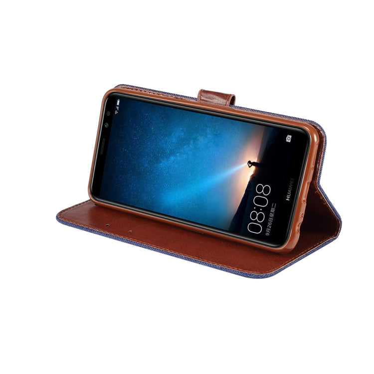 Dibase for Huawei Mate 10 Lite & Maimang 6 Denim Texture Horizontal Flip Leather Case with Holder & Card Slots