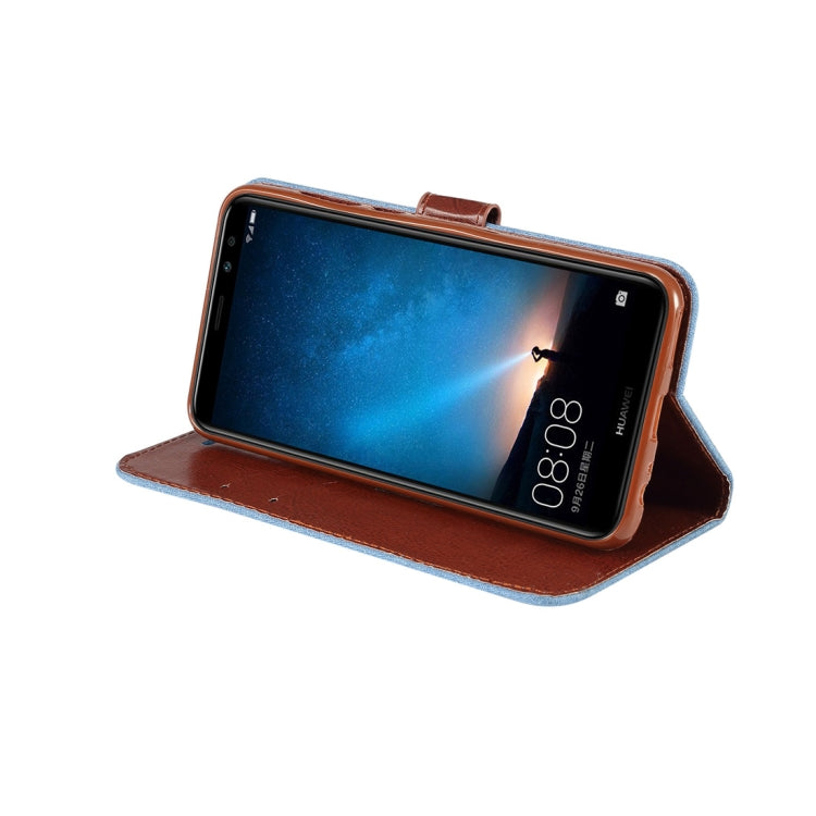 Dibase for Huawei Mate 10 Lite & Maimang 6 Denim Texture Horizontal Flip Leather Case with Holder & Card Slots
