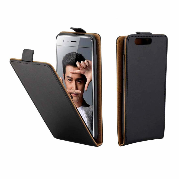 For Huawei Honor 9 TPU Business Style Vertical Flip Protective Leather Case with Card Slot (Black)