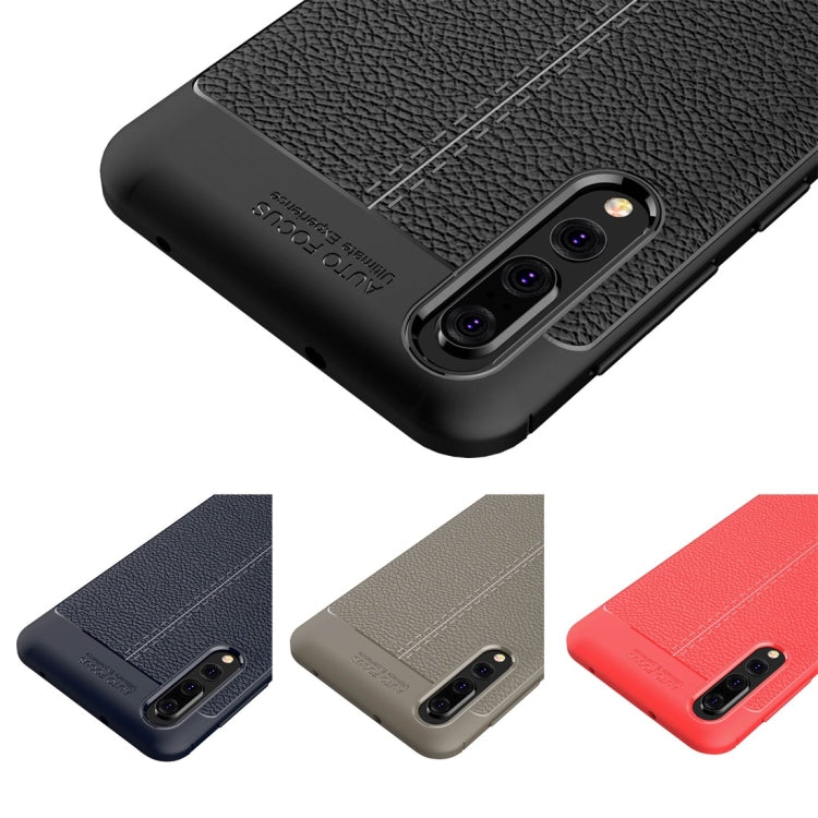 For Huawei P20 Pro Litchi Texture Soft TPU Protective Back Cover Case