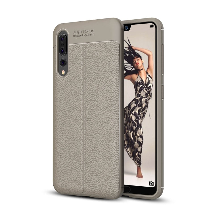 For Huawei P20 Pro Litchi Texture Soft TPU Protective Back Cover Case