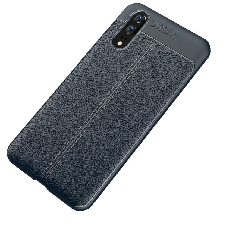 For Huawei P20 Litchi Texture Soft TPU Protective Back Cover Case