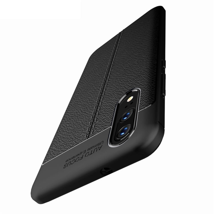 For Huawei P20 Litchi Texture Soft TPU Protective Back Cover Case