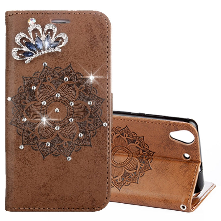 For Huawei Y6 II Mandragora Pattern Crystal Encrusted Horizontal Flip Leather Case with Card Slot & Holder & Wallet & Lanyard