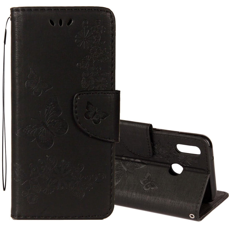 For Huawei P20 Lite Vintage Embossed Floral Butterfly Pattern Horizontal Flip Leather Case with Card Slot & Holder & Wallet & Lanyard