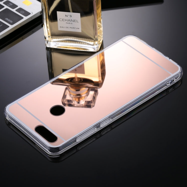 For Huawei Honor Play 7X Acrylic + TPU Electroplating Mirror Protective Back Cover Case(Rose Gold)