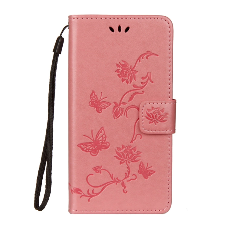 For Huawei P20 Lite Lotus Butterfly Pattern Horizontal Flip Leather Case with Holder & Card Slots & Wallet & Lanyard