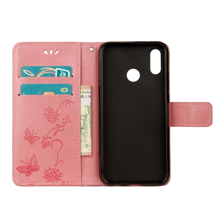 For Huawei P20 Lite Lotus Butterfly Pattern Horizontal Flip Leather Case with Holder & Card Slots & Wallet & Lanyard