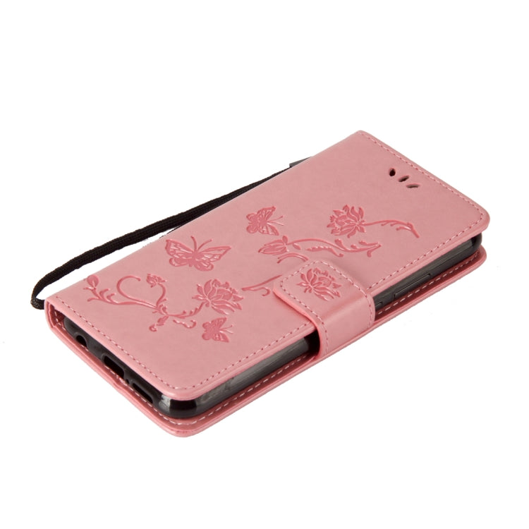 For Huawei P20 Lite Lotus Butterfly Pattern Horizontal Flip Leather Case with Holder & Card Slots & Wallet & Lanyard