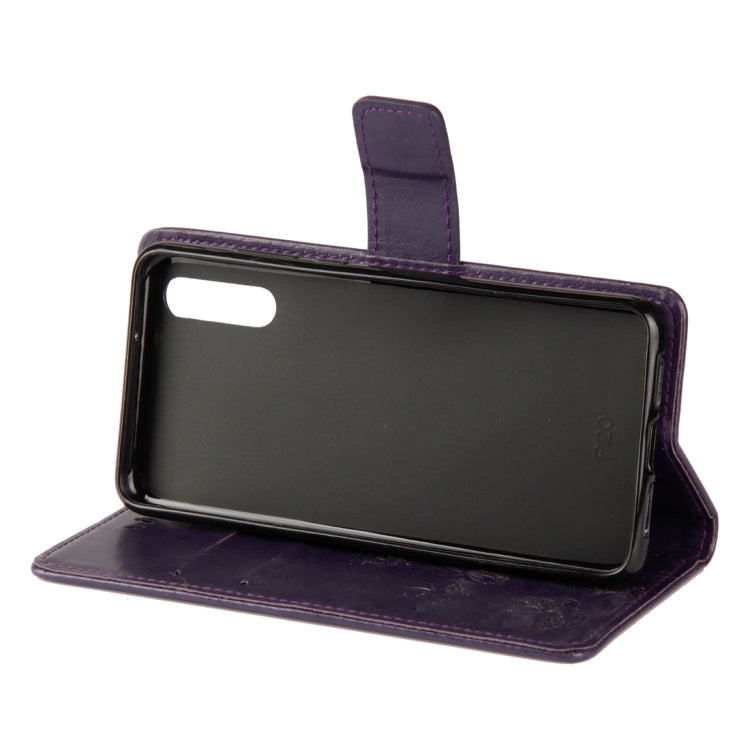 For Huawei P20 Lotus Butterfly Pattern Horizontal Flip Leather Case with Holder & Card Slots & Wallet & Lanyard