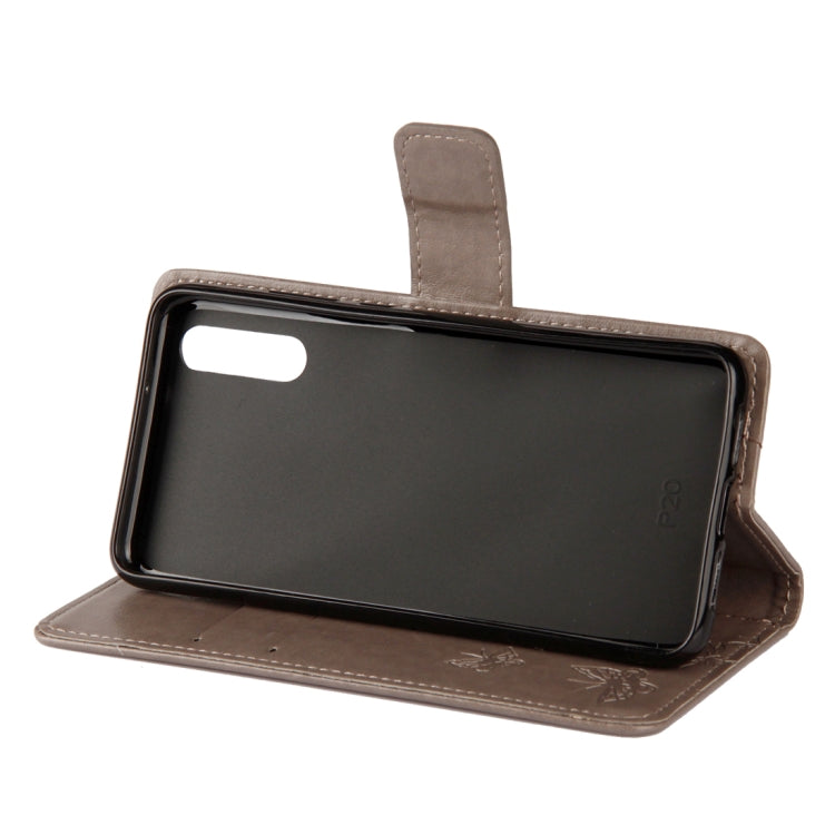 For Huawei P20 Lotus Butterfly Pattern Horizontal Flip Leather Case with Holder & Card Slots & Wallet & Lanyard