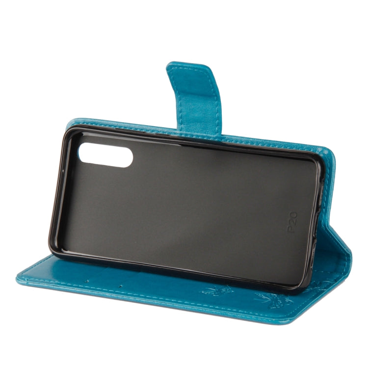 For Huawei P20 Lotus Butterfly Pattern Horizontal Flip Leather Case with Holder & Card Slots & Wallet & Lanyard