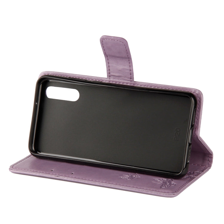 For Huawei P20 Lotus Butterfly Pattern Horizontal Flip Leather Case with Holder & Card Slots & Wallet & Lanyard